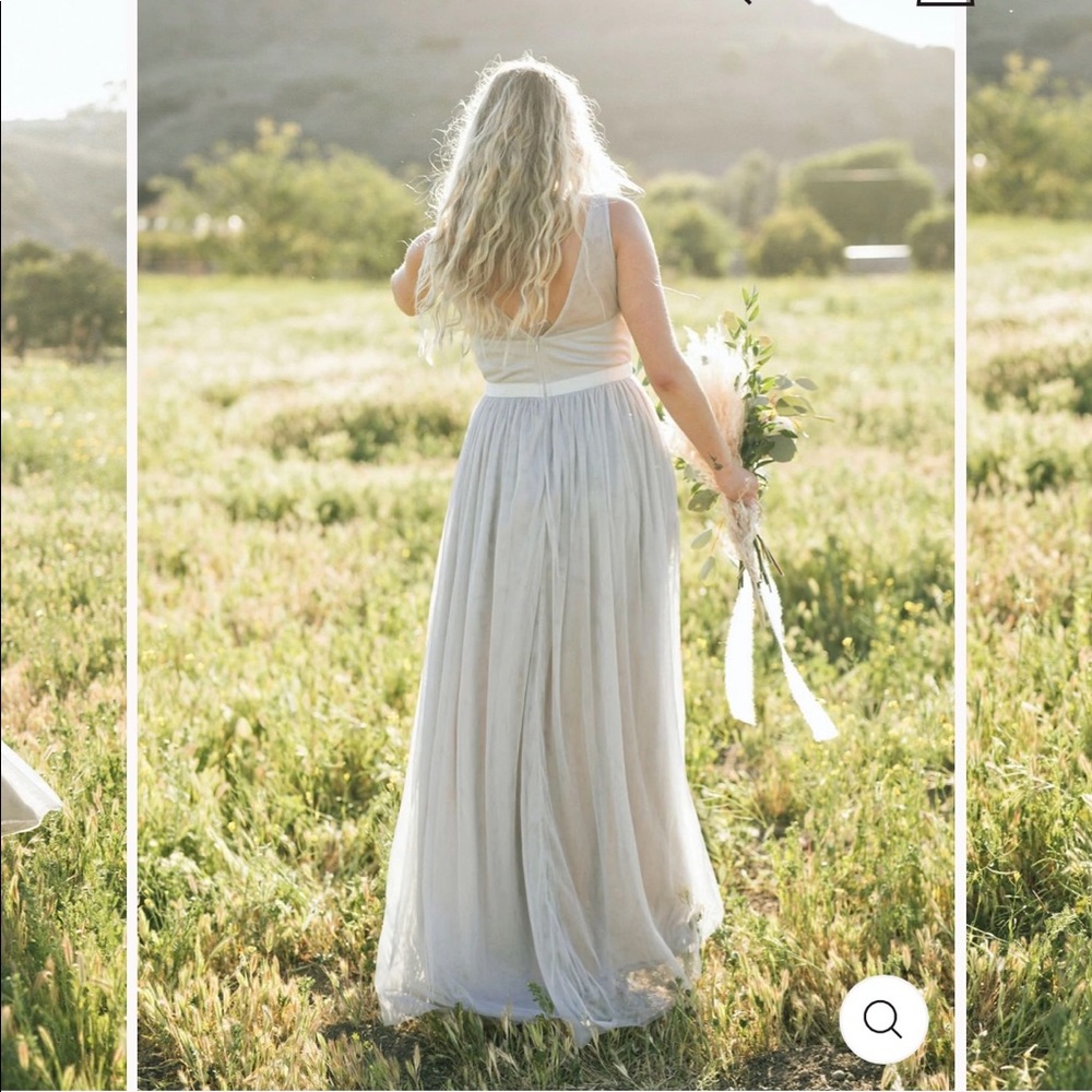 New Morning Lavender Audrey Tulle Gown in Grey - Picture 4 of 11